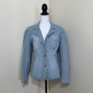 Liz Claiborne Sport Women’s Striped Jacket | Casual Lightweight Layer | Size XL